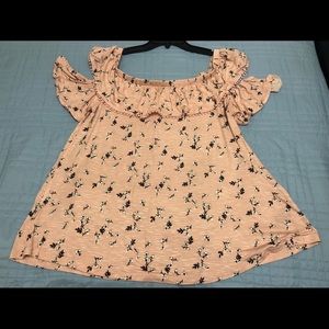 Floral cold shoulder spring tee